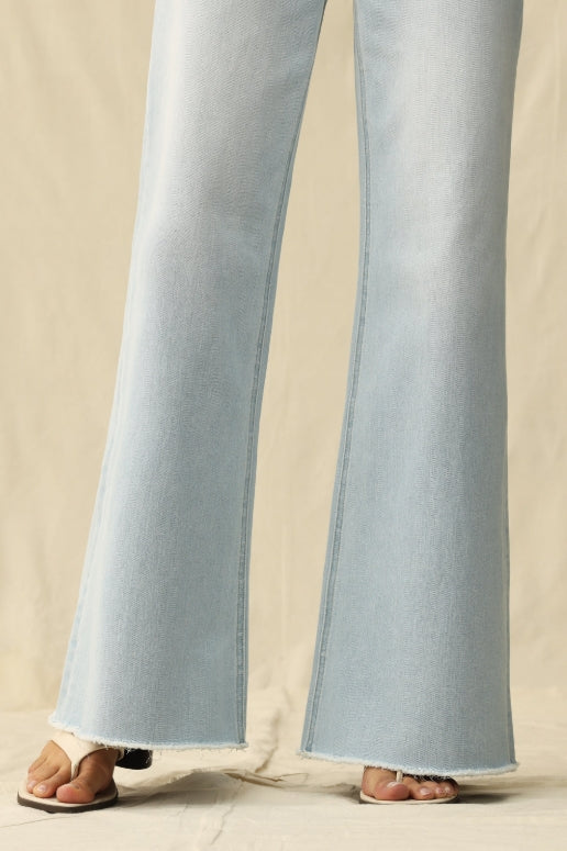 Button-Fly Wide Leg Jeans