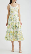 Lace Trim Sleeveless Midi Dress