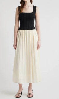 Mixed Media Midi Dress