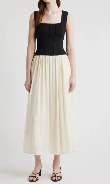 Mixed Media Midi Dress