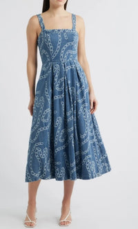 Chain Denim Midi Dress