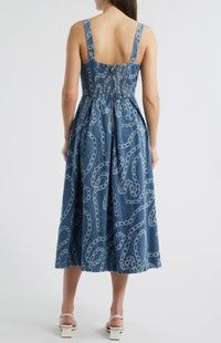 Chain Denim Midi Dress