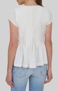 Pintuck Pleat Peplum Top