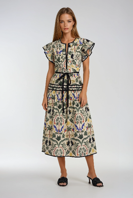 Canopy Printed Midi Dress