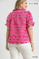 Embroidered Puff Sleeve Blouse