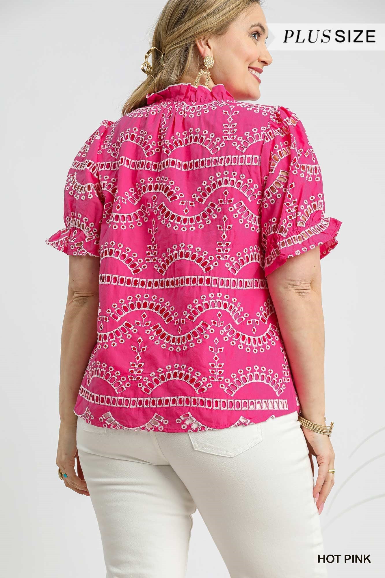 Embroidered Puff Sleeve Blouse