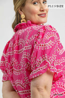 Embroidered Puff Sleeve Blouse