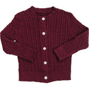 Burgundy Cable Knit Cardigan