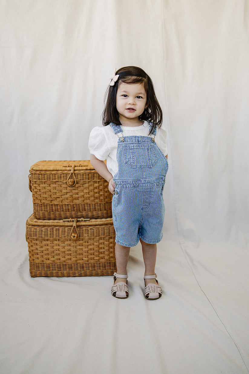 Stripe Short Overalls