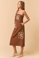 Embroidered Tube Maxi Dress