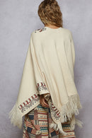Aztec Embroidered Poncho