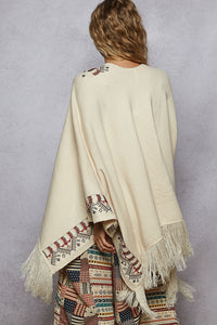Aztec Embroidered Poncho