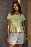 Yellow Smocked Tee