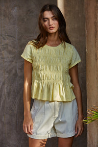Yellow Smocked Tee
