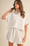 Scallop Collared Top & Short Set