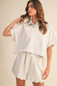 Scallop Collared Top & Short Set