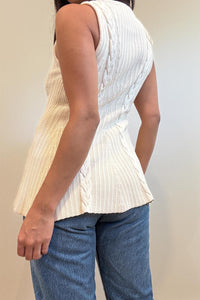 Cable Knit Peplum Top