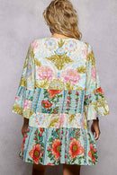 Sleeveless V-neck Printed Dress