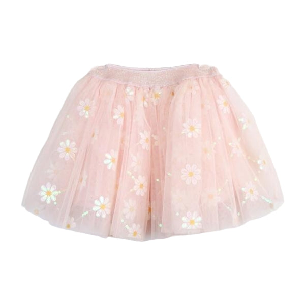 Sequin Floral Mesh Skirt