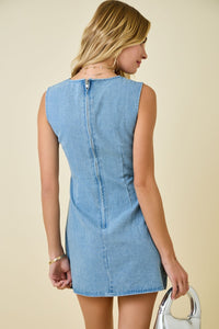 Bow Tie Detailed Denim Dress