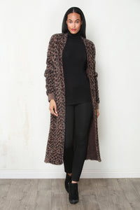 Longline Cheetah Cardigan