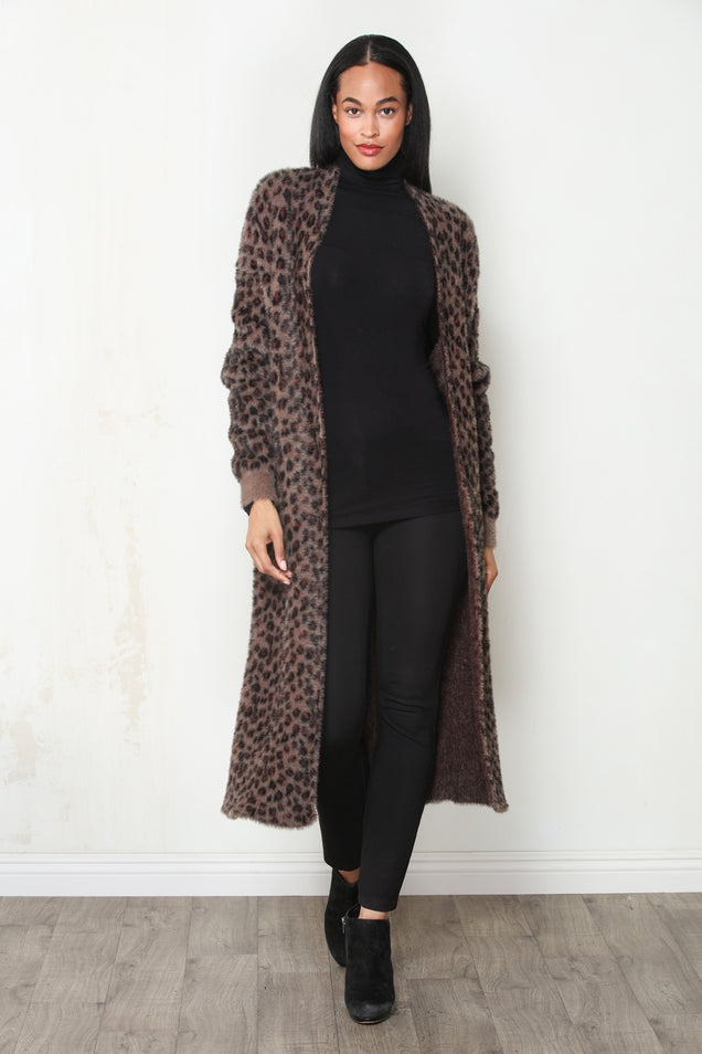 Longline Cheetah Cardigan