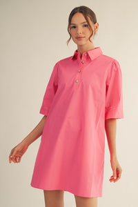 Pearl Button Shift Dress