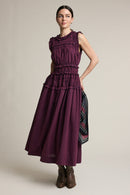 Smocked Ruffle Plaid Maxi Dress