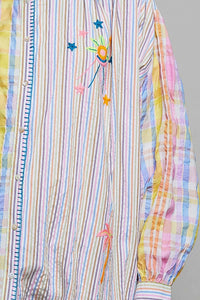 Colorful Embroidered Woven Dress