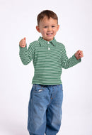 Striped Long Sleeve Polo