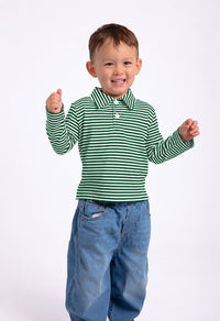 Striped Long Sleeve Polo