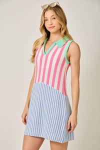 Mixed Stripe ColorBlock Dress