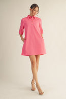 Pearl Button Shift Dress