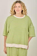 Striped Short Sleeve Sweatshirt