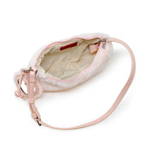 Kids Fuzzy Shoulder Bag with Heart Mirror Charm