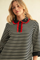 Ruffle Accent Stripe Shift Dress