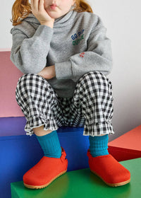 Gingham Ruffle Hem Pant