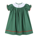 Christmas Tree Smocked Bishop Dress