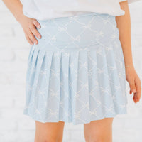 Blue Bow Athletic Skort