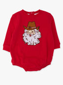 Baby Giddy Up Santa Applique Bubble Romper