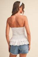 Lace Hem Tube Top