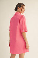Pearl Button Shift Dress
