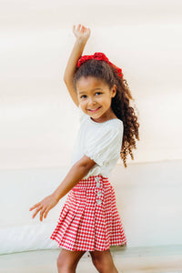 Houndstooth Pleated Skirt
