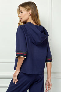 Quarter Sleeve Banded Hoodie