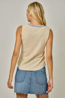 Washed Thermal Henley Top