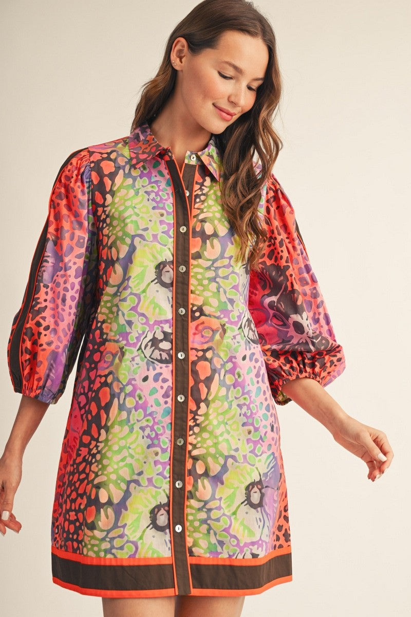 Leopard Floral Dress