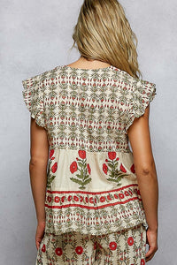 V-Neck Floral Flowy Top