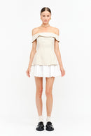 Mixed Media Off-The-Shoulder Dress