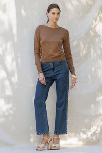 Studded High-Waisted Jeans