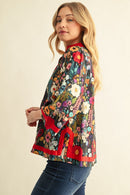 Accent Floral Contrast Top